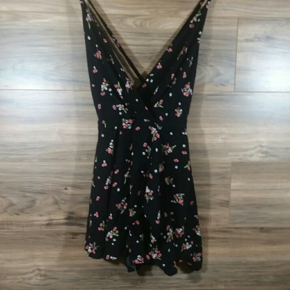 Free People Pants - Free People Tango at Night Black Floral Romper